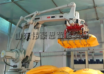 袋裝硫磺全自動碼垛機(jī)器人