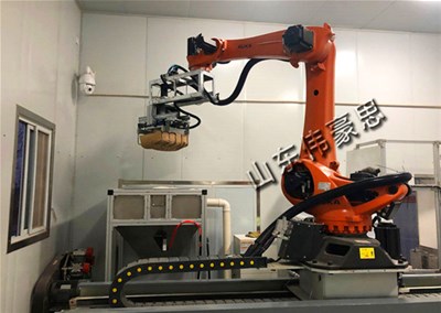 大豆機(jī)器人拆垛機(jī) 飼料自動(dòng)拆垛機(jī)視頻