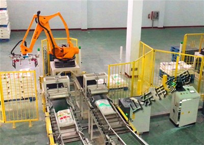 紙箱自動(dòng)碼垛機(jī)器人 自動(dòng)碼垛機(jī)現(xiàn)場(chǎng)