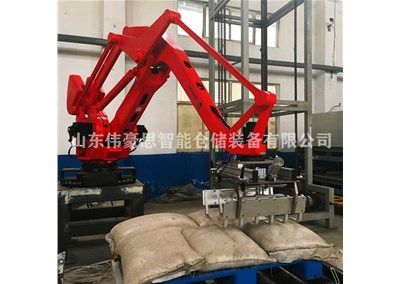 袋裝重鈣粉碼垛機(jī)械手 粉料包裝碼垛成套設(shè)備