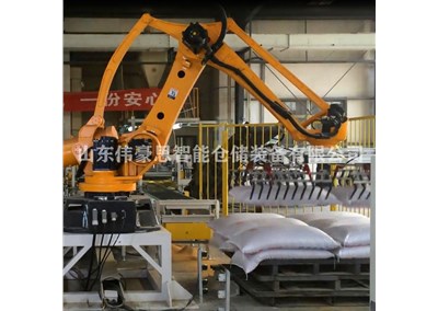 玉米粒自動(dòng)化包裝碼垛機(jī) 全自動(dòng)碼垛機(jī)器人現(xiàn)場(chǎng)