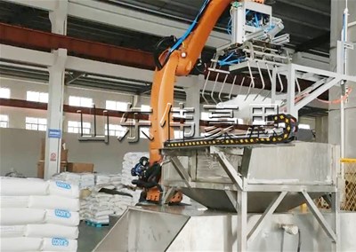 硫酸鈉機(jī)械手拆袋機(jī) 全自動拆包機(jī)器人案例