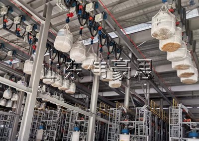 電池行業(yè)噸包破包機(jī) 自動噸袋拆袋機(jī)實拍