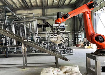 硫磺粉全自動破袋機(jī) 自動拆包機(jī)器人案例