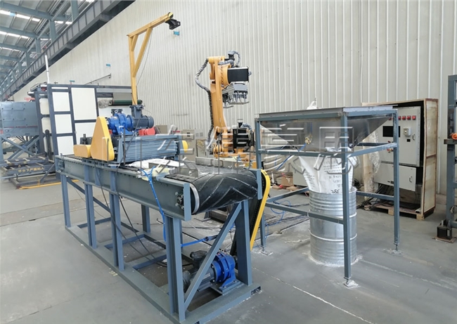 自動拆包機器人+擠壓振散裝置+袋料整形裝置(針對結(jié)塊物料設(shè)計)